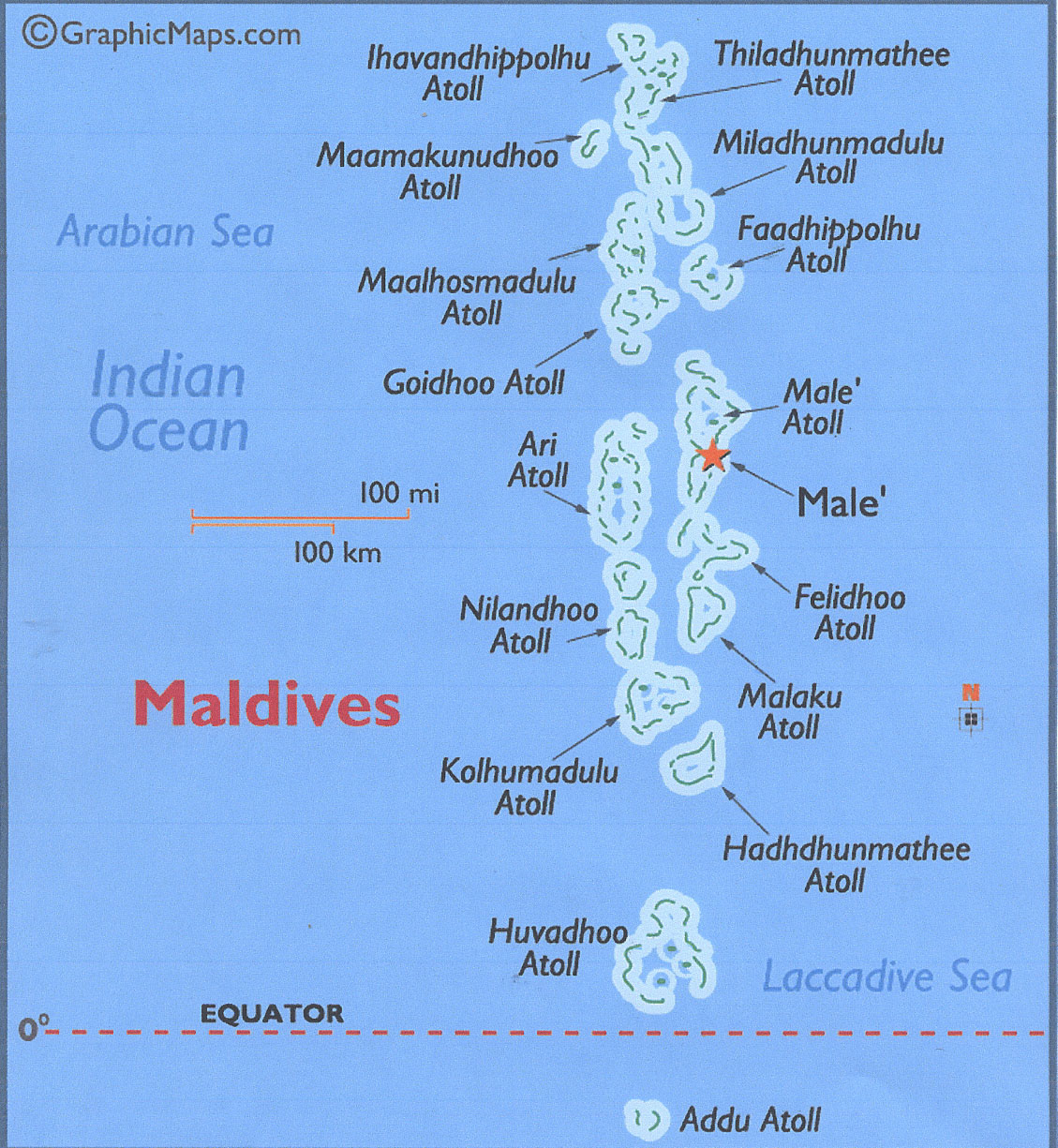 Maldives Archipelago in Indian Ocean